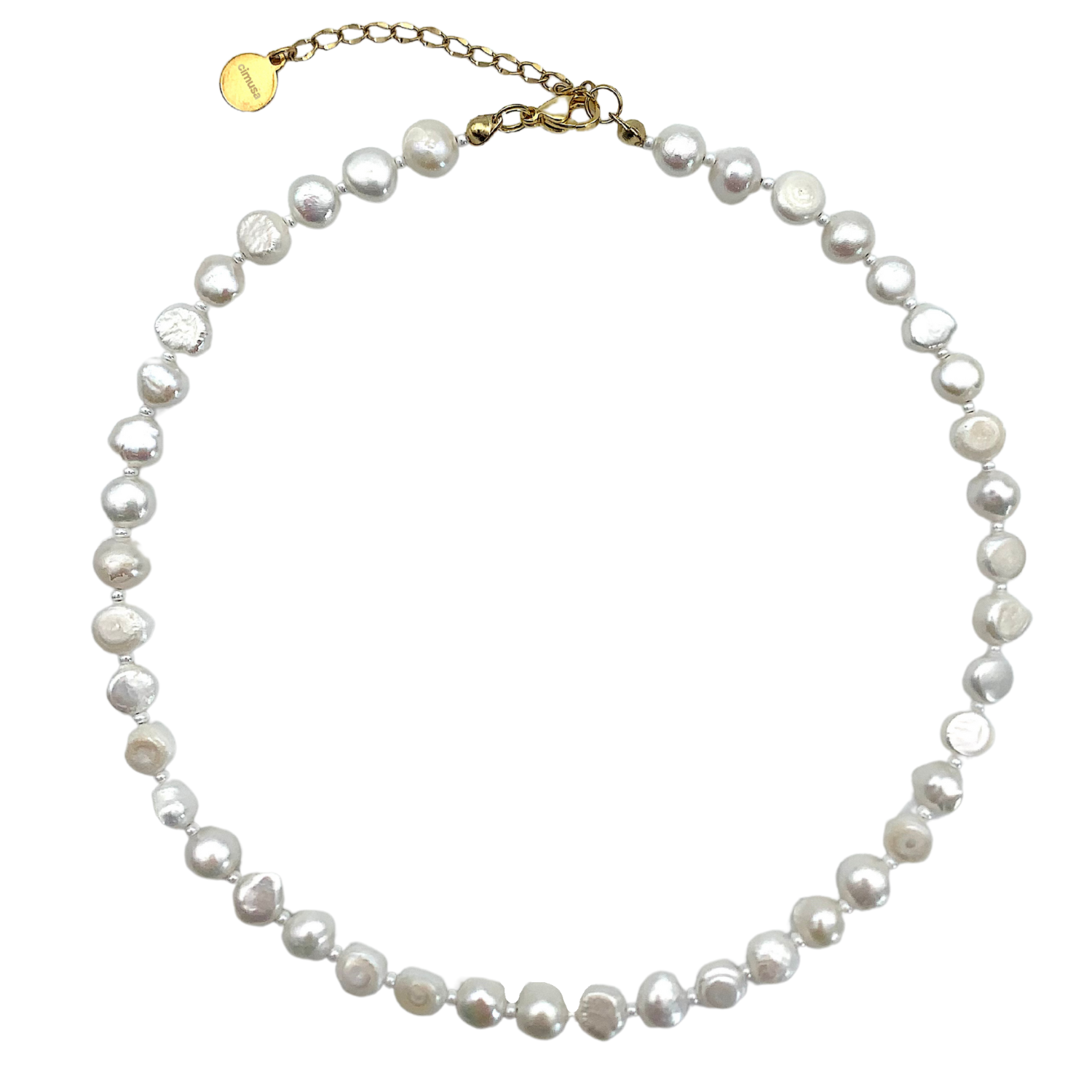 White Pearls with Gold Clasp