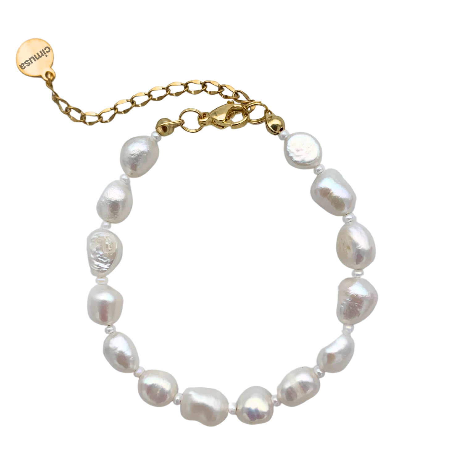 White Pearls with Gold Clasp