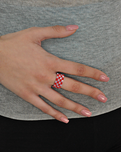 anello a fascia Vichy