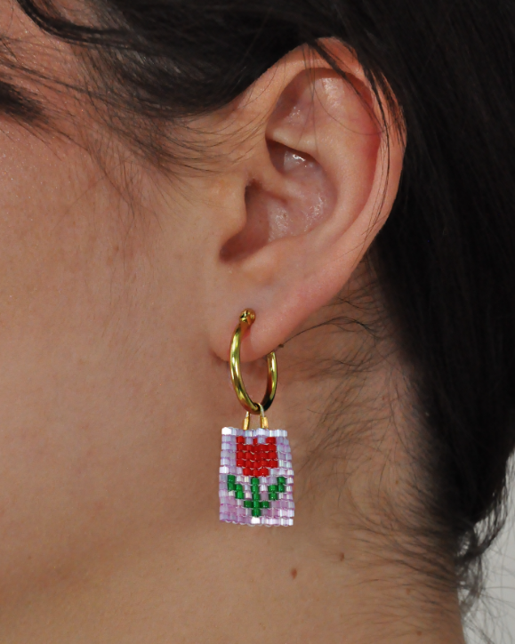 orecchini con ciondolo Tulip