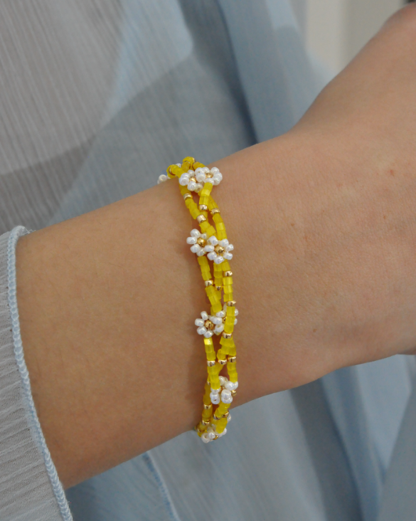 bracciale treccia giallo